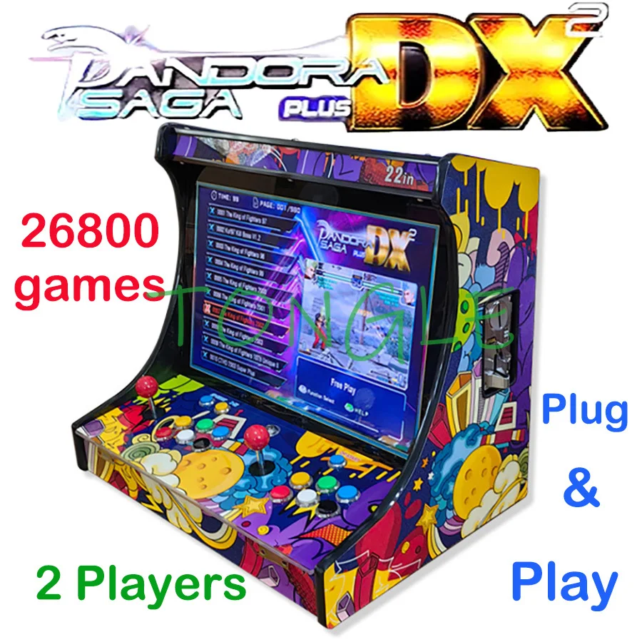 Trackball Controller Arcade - 2-Spieler-Arcade-Videospielkonsole mit 22-Zoll-LCD-Bartop-Bildschirm, ausgestattet mit SAGA