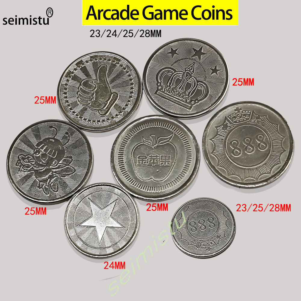Arcade Game Vending Machine - 100 stücke Edelstahl 23/24/25mm Tokens Crown